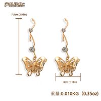 Papillon Creux Multicouche Exagéré Longue Section Boucles D&#39;oreilles Simples Mode En Trois Dimensions En Gros Nihaojewelry main image 6