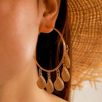 New Style Simple Shell Pendant Earrings Fashion Geometric Circle Shaped Scallop Earrings Wholesale Nihaojewelry main image 2