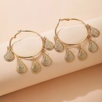 New Style Simple Shell Pendant Earrings Fashion Geometric Circle Shaped Scallop Earrings Wholesale Nihaojewelry main image 3