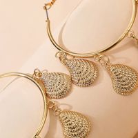 New Style Simple Shell Pendant Earrings Fashion Geometric Circle Shaped Scallop Earrings Wholesale Nihaojewelry main image 4