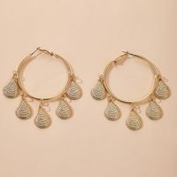 New Style Simple Shell Pendant Earrings Fashion Geometric Circle Shaped Scallop Earrings Wholesale Nihaojewelry main image 5