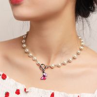 الأزياء والمجوهرات بسيطة سلسلة معدنية اللؤلؤ فراشة قلادة بالجملة Nihaojewelry main image 6