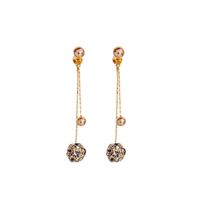Fashion Wild Pearl Earrings Diamond Copper Ball Earrings Long Section Super Fairy Tassel Earrings Wholesale Nihaojewelry main image 6