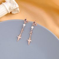 Crystal Diamond Earrings Long Section Moon Earrings Wild Star Pearl Earrings Wholesale Nihaojewelry main image 1
