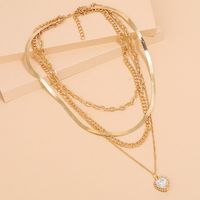 Simple Exaggerated Retro Geometric Love Diamond Necklace Fashion Trend Creative Multi-layer Necklace Wholesale Nihaojewelry main image 4