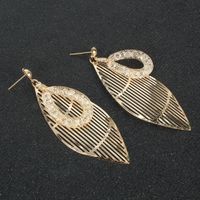 Retro Leaf Earrings Wholesale Simple Metal Mesh Earrings Women main image 5