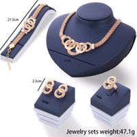 Fashion Jewelry Five-ring Suit Necklace Earrings Bracelet Ring Four-piece Wholesale Nihaojewelry main image 3