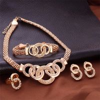 Fashion Jewelry Five-ring Suit Necklace Earrings Bracelet Ring Four-piece Wholesale Nihaojewelry main image 5