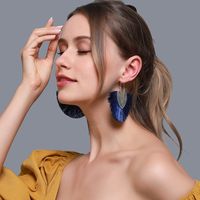 New Earrings Creative Long Section Bohemian Earrings Retro Fan-shaped Tassel Earrings Wholesale Nihaojewelry main image 6