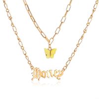 Nouvelle Mode Ange Bébé Fille Anglais Alphabet Collier Double Acrylique Papillon Collier En Gros Nihaojewelry main image 1