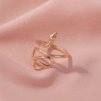 New Copper Ring Retro Snake-shaped Winding Ring Men And Women Snake Ring Wholesale Nihaojewelry main image 4