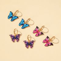 New Earrings Creative Street Shooting Color Butterfly Earrings Ladies Dream Butterfly Earrings Wholesale Nihaojewelry main image 3