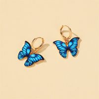New Earrings Creative Street Shooting Color Butterfly Earrings Ladies Dream Butterfly Earrings Wholesale Nihaojewelry main image 4