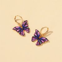 New Earrings Creative Street Shooting Color Butterfly Earrings Ladies Dream Butterfly Earrings Wholesale Nihaojewelry main image 5