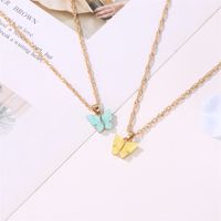 Explosion Models Color Butterfly Earring Necklace 2 Piece Set Fashion Acrylic Butterfly Necklace Earring Set Wholesale Nihaojewelry main image 5