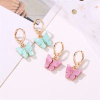 Explosion Models Color Butterfly Earring Necklace 2 Piece Set Fashion Acrylic Butterfly Necklace Earring Set Wholesale Nihaojewelry main image 6