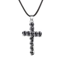 New Necklace Retro Street Shot Skull Necklace Unisex Cross Necklace Clavicle Chain Wholesale Nihaojewelry main image 1