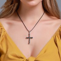 جديد قلادة الرجعية الشارع طلقة الجمجمة قلادة للجنسين الصليب قلادة الترقوة سلسلة الجملة Nihaojewelry main image 6