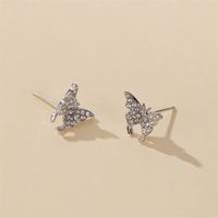 New Simple Rhinestone Earrings Butterfly Earrings Ladies Two Butterfly Earrings Ear Clip Wholesale Nihaojewelry main image 5