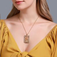 New Necklace Simple Cross Necklace Hollow Domineering Flying Dragon Necklace Imitation Gold Necklace Wholesale Nihaojewelry main image 6