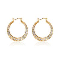 New Retro Style Exaggerated Hollow Large Circle Earrings Inlaid With Diamond Fan-shaped Earrings Wholesale Nihaojewelry main image 1