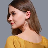 New Retro Style Exaggerated Hollow Large Circle Earrings Inlaid With Diamond Fan-shaped Earrings Wholesale Nihaojewelry main image 6