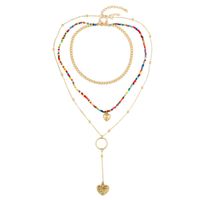 Bohemian Multi-layer Three-strand Love Bead Necklace Set Beach Handmade Pendant Jewelry Wholesale Nihaojewelry sku image 3