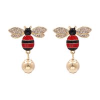 Hot Sales New Symmetrical Earrings Bee Pearl Earrings Ear Jewelry Insect Earrings Korea Wholesale Nihaojewelry sku image 1