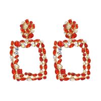 Geometric Stained Glass Diamond Hollow Earrings Long Earrings With Accessories Wholesale Nihaojewelry sku image 1