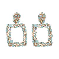Geometric Stained Glass Diamond Hollow Earrings Long Earrings With Accessories Wholesale Nihaojewelry sku image 2