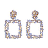 Geometric Stained Glass Diamond Hollow Earrings Long Earrings With Accessories Wholesale Nihaojewelry sku image 3