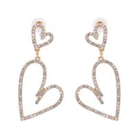 Big Earring Jewelry Alloy Heart-shaped Colorful Diamond Pierced Earrings Wholesale Nihaojewelry sku image 2