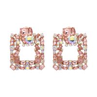 Nouveau Rose Série Boucles D&#39;oreilles Géométrique Boucles D&#39;oreilles Goutte D&#39;eau Carré Diamant Rose Fille Coeur En Gros Nihaojewelry sku image 2