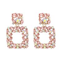 Nouveau Rose Série Boucles D&#39;oreilles Géométrique Boucles D&#39;oreilles Goutte D&#39;eau Carré Diamant Rose Fille Coeur En Gros Nihaojewelry sku image 3