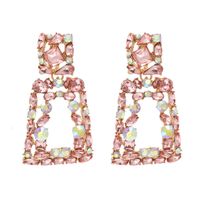 Nouveau Rose Série Boucles D&#39;oreilles Géométrique Boucles D&#39;oreilles Goutte D&#39;eau Carré Diamant Rose Fille Coeur En Gros Nihaojewelry sku image 4