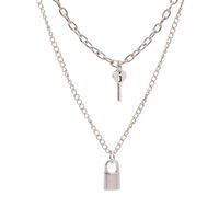 Retro New Alloy Key Lock Core Multi-layer Two-piece Necklace Hot Selling Wholesale Nihaojewelry sku image 1