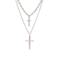 Bohemian Retro New Alloy Cross Multi-layer Necklace Two-layer Chain Set Wholesale Nihaojewelry sku image 1