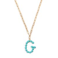 Étoile Sauvage Perle Lettre Long Pendentif Collier Simple Turquoise Perles Rondes Accessoires À La Mode En Gros Nihaojewelry sku image 3
