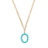 Étoile Sauvage Perle Lettre Long Pendentif Collier Simple Turquoise Perles Rondes Accessoires À La Mode En Gros Nihaojewelry sku image 7