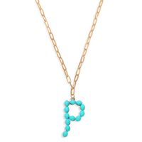 Étoile Sauvage Perle Lettre Long Pendentif Collier Simple Turquoise Perles Rondes Accessoires À La Mode En Gros Nihaojewelry sku image 8