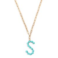 Étoile Sauvage Perle Lettre Long Pendentif Collier Simple Turquoise Perles Rondes Accessoires À La Mode En Gros Nihaojewelry sku image 9