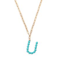 Étoile Sauvage Perle Lettre Long Pendentif Collier Simple Turquoise Perles Rondes Accessoires À La Mode En Gros Nihaojewelry sku image 11