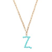 Étoile Sauvage Perle Lettre Long Pendentif Collier Simple Turquoise Perles Rondes Accessoires À La Mode En Gros Nihaojewelry sku image 16
