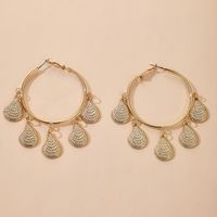 New Style Simple Shell Pendant Earrings Fashion Geometric Circle Shaped Scallop Earrings Wholesale Nihaojewelry sku image 1