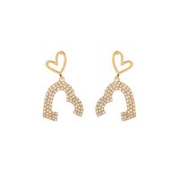 Fashion 925 Silver Pin Earrings Creative Design Wild Diamond Earrings Love Earrings Wholesale Nihaojewelry sku image 1