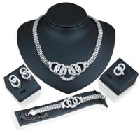 Fashion Jewelry Five-ring Suit Necklace Earrings Bracelet Ring Four-piece Wholesale Nihaojewelry sku image 2
