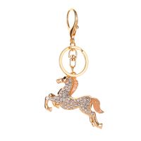 New Creative Cute Animal Key Bag Pendant Couple Full Diamond Color Pony Key Chain Wholesale Nihaojewelry sku image 1