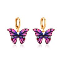 New Earrings Creative Street Shooting Color Butterfly Earrings Ladies Dream Butterfly Earrings Wholesale Nihaojewelry sku image 2