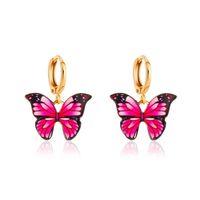 New Earrings Creative Street Shooting Color Butterfly Earrings Ladies Dream Butterfly Earrings Wholesale Nihaojewelry sku image 3