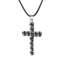 Nouveau Collier Rétro Street Shot Crâne Collier Unisexe Croix Collier Clavicule Chaîne En Gros Nihaojewelry sku image 1